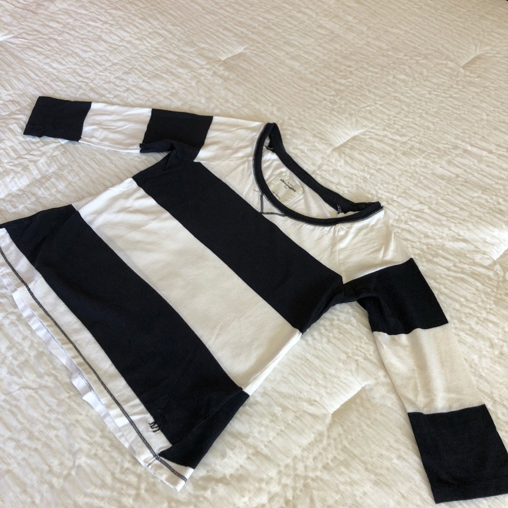 Abercrombie Kids Striped Three Quarter Length Tee
